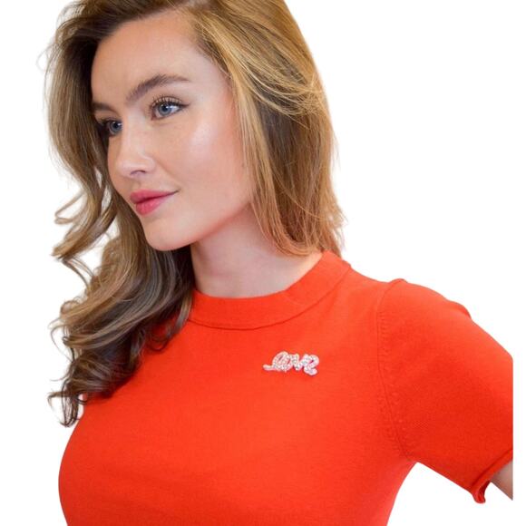 Never a wallflower fruit punch short sleeve crewneck sweater women’s medium - Picture 3 of 7